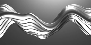 Metalik, soyut, dalgalı sıvı arka plan. 3d resimleme