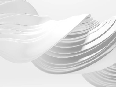 Beyaz soyut sıvı dalgalı arka plan. 3d resimleme