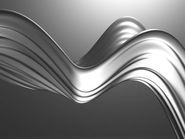 Metalik, soyut, dalgalı sıvı arka plan. 3d resimleme