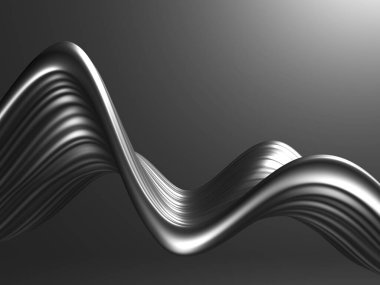 Metalik, soyut, dalgalı sıvı arka plan. 3d resimleme