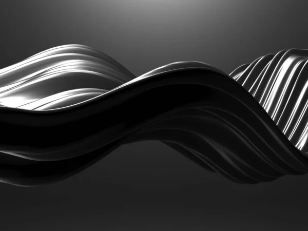 Metallic Abstract Wavy Liquid Background Render Illustration — Stock Photo, Image