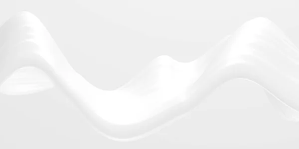 白色抽象液体波浪状背景 3D渲染说明 — 图库照片