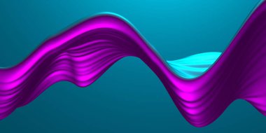 Renkli sıvı metalik dalgalı arka plan. 3d resimleme