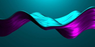 Renkli sıvı metalik dalgalı arka plan. 3d resimleme