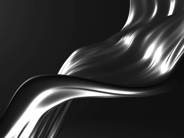 Metallic Abstract Wavy Liquid Background Render Illustration — Stock Photo, Image