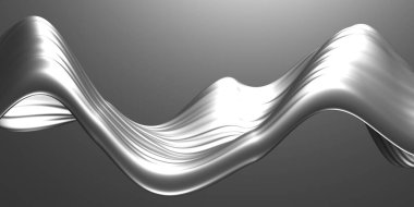 Metalik, soyut, dalgalı sıvı arka plan. 3d resimleme