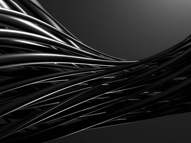 Metalik soyut dalga tüpleri arka planı. 3d resimleme