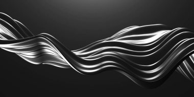 Metalik, soyut, dalgalı sıvı arka plan. 3d resimleme