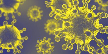 Virüs bakteri hücreleri mikrop arka planı. Sağlık hizmetleri mikrobiyolojisi kavramı. 3d resimleme