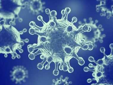 Virüs bakteri hücreleri mikrop arka planı. Sağlık hizmetleri mikrobiyolojisi kavramı. 3d resimleme