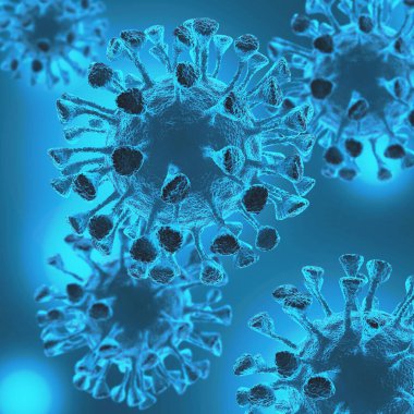 Virüs bakteri hücreleri mikrop arka planı. Sağlık hizmetleri mikrobiyolojisi kavramı. 3d resimleme