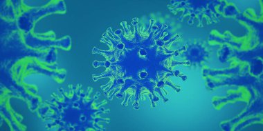 Virüs bakteri hücreleri mikrop arka planı. Sağlık hizmetleri mikrobiyolojisi kavramı. 3d resimleme