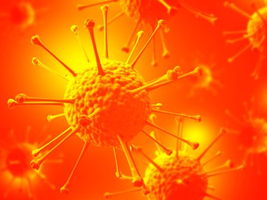 Virüs bakteri hücreleri mikrop arka planı. Sağlık hizmetleri mikrobiyolojisi kavramı. 3d resimleme