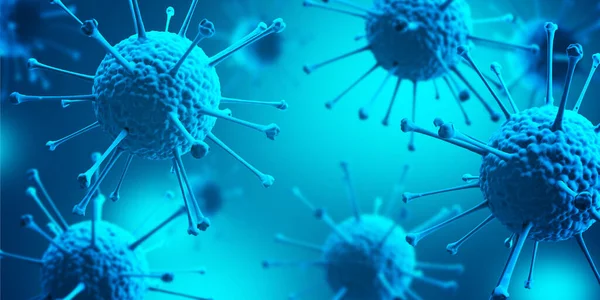 Virüs bakteri hücreleri mikrop arka planı. Sağlık hizmetleri mikrobiyolojisi kavramı. 3d resimleme