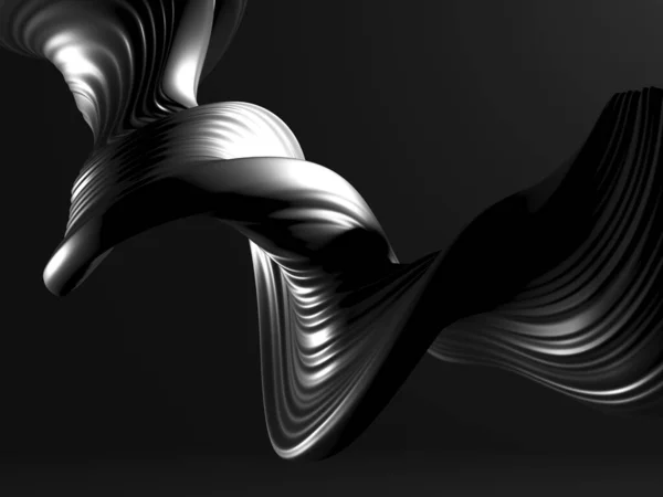 Metallische Abstrakte Wellenförmige Flüssigkeit Hintergrund Darstellung — Stockfoto
