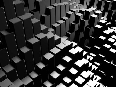 Koyu gümüş küpler. Soyut metalik arka plan. Modern tasarım. 3d hazırlayıcı