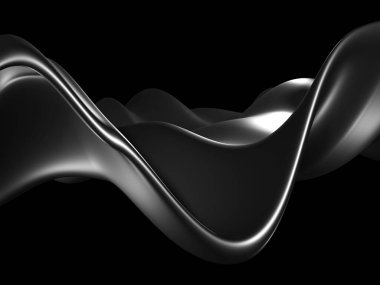 Metalik, soyut, dalgalı sıvı arka plan. 3d resimleme