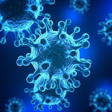 Virüs bakteri hücreleri mikrop arka planı. Sağlık hizmetleri mikrobiyolojisi kavramı. 3d resimleme
