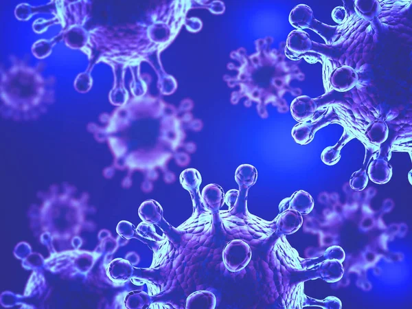 Virus Bakterie Buňky Mikrobiální Pozadí Zdravotnická Mikrobiologie Vykreslení Ilustrace — Stock fotografie