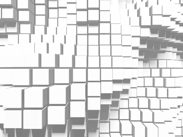 Estrutura Cubos Brancos Fundo Futurista Abstrato Renderização — Fotografia de Stock