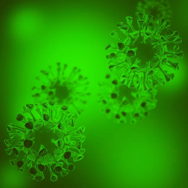 Vírus Baktérium Sejtek Háttér Mikroszkopikus Kép Egy Fertőző Vírusról Renderelés — Stock Fotó