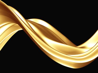 Altın soyut dalgalı sıvı arka plan. 3d resimleme