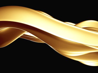 Altın soyut dalgalı sıvı arka plan. 3d resimleme