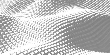 Beyaz küp yapısı. Soyut fütüristik geçmiş. 3d hazırlayıcı