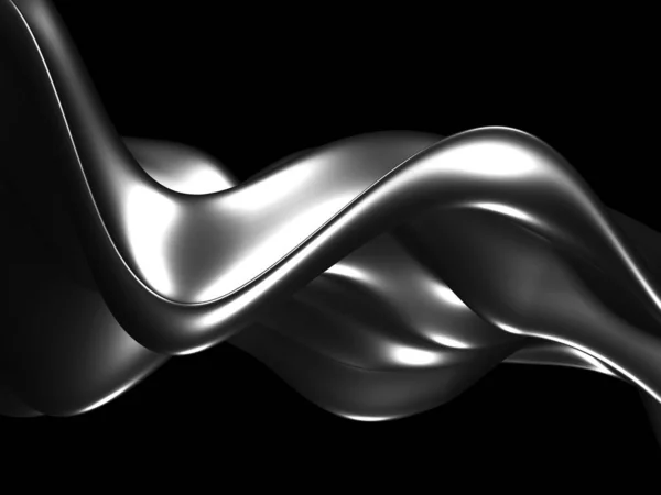 Metallic Abstract Wavy Liquid Background Render Illustration — Stock Photo, Image