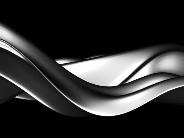 Metallic Abstract Wavy Liquid Background Render Illustration — Stock Photo, Image