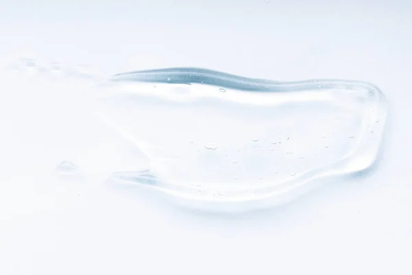 Transparent Liquid Gel Cream Smudge White Background Blue Cosmetics — Stock Photo, Image