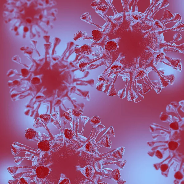 Vírus Baktérium Sejtek Háttér Mikroszkopikus Kép Egy Fertőző Vírusról Renderelés — Stock Fotó