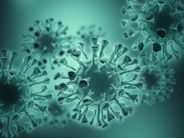 Sfondo Cellule Virali Vista Microscopica Virus Infettivo Rendering — Foto Stock