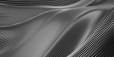 Metalik, soyut, dalgalı sıvı arka plan. 3d resimleme