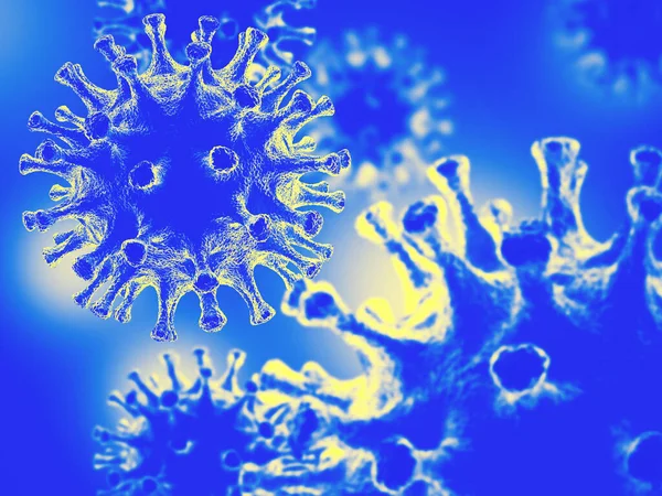 Virus Bactéries Cellules Fond Vue Microscopique Virus Infectieux Rendu — Photo