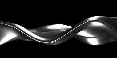 Metalik, soyut, dalgalı sıvı arka plan. 3d resimleme