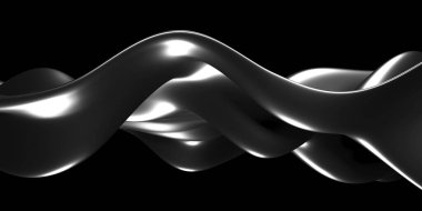 Metalik, soyut, dalgalı sıvı arka plan. 3d resimleme