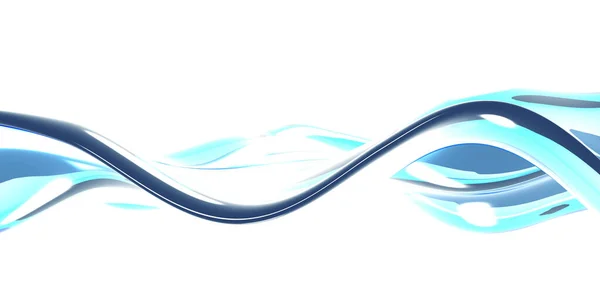 Синя Хвиля Води Білому Тлі Чиста Кристалічна Рідина Візуалізація — стокове фото