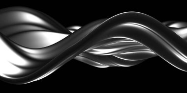 Metalik, soyut, dalgalı sıvı arka plan. 3d resimleme