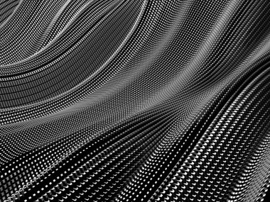 Metalik, soyut, dalgalı sıvı arka plan. 3d resimleme