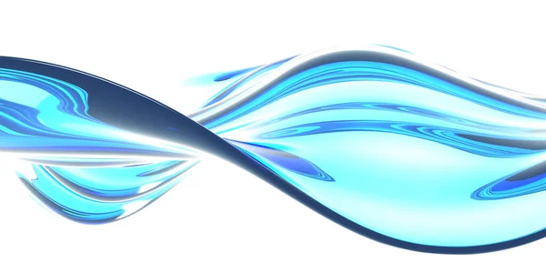 Голубая Волна Воды Белом Фоне Чистая Кристаллическая Жидкость Рендеринг — стоковое фото