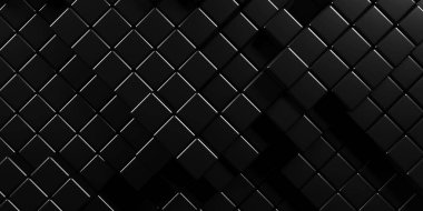 Koyu gümüş küpler. Soyut metalik arka plan. Modern tasarım. 3d hazırlayıcı