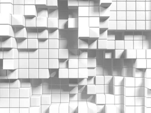 Structure Cubes Blancs Fond Futuriste Abstrait Rendu — Photo