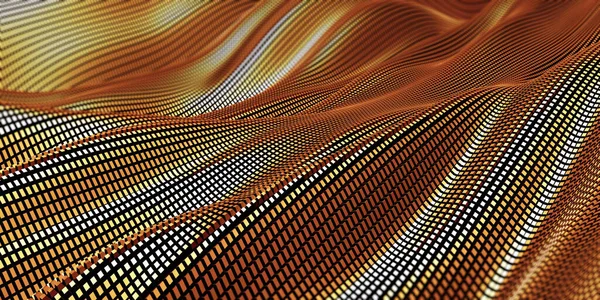 Golden Abstract Wavy Liquid Background Render Illustration — Stock Photo, Image