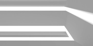 Soyut Beyaz Mimari Tasarım Konsepti. 3d Görüntüleme