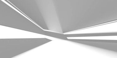 Soyut Beyaz Mimari Tasarım Konsepti. 3d Görüntüleme