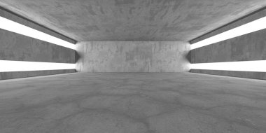 Dark Beton Duvar Mimarisi. Boş Oda. 3d Görüntüleme