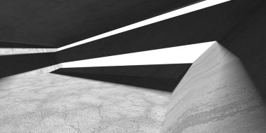 Dark Beton Duvar Mimarisi. Boş Oda. 3d Görüntüleme