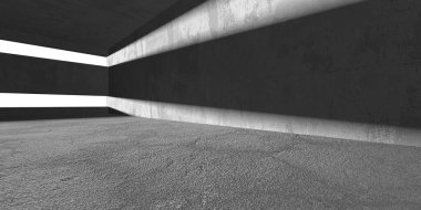 Dark Beton Duvar Mimarisi. Boş Oda. 3d Görüntüleme