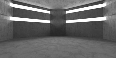 Dark Beton Duvar Mimarisi. Boş Oda. 3d Görüntüleme